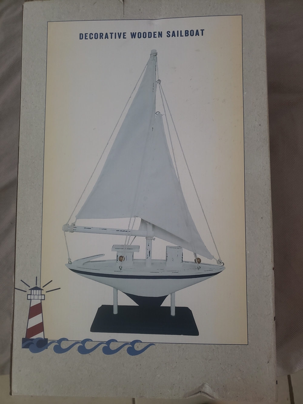 Decorative Wooden Sailboat - White